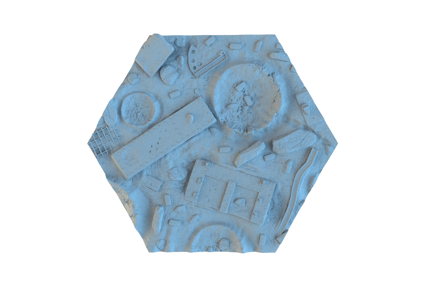 Warzone Hex Resin Bases | Battlefield Debris for 40k, Astra Militarum, Wargaming