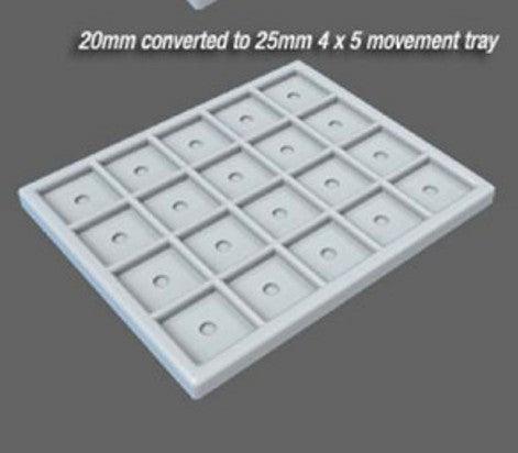 20mm Square Base Movement Trays – PLA Plastic Organizers for Warhammer AOS, D&D & Tabletop Wargames