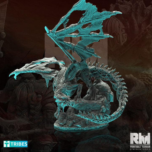 Undead Dragon | 12K Resin Miniature with Base for D&D, Warhammer AOS & RPGs