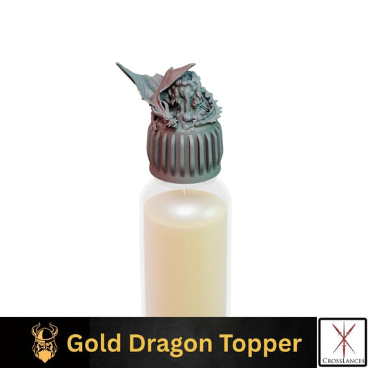 Gold Dragon Bottle Cap Toppers – Screw-On Resin Caps for Vallejo & Army Painter