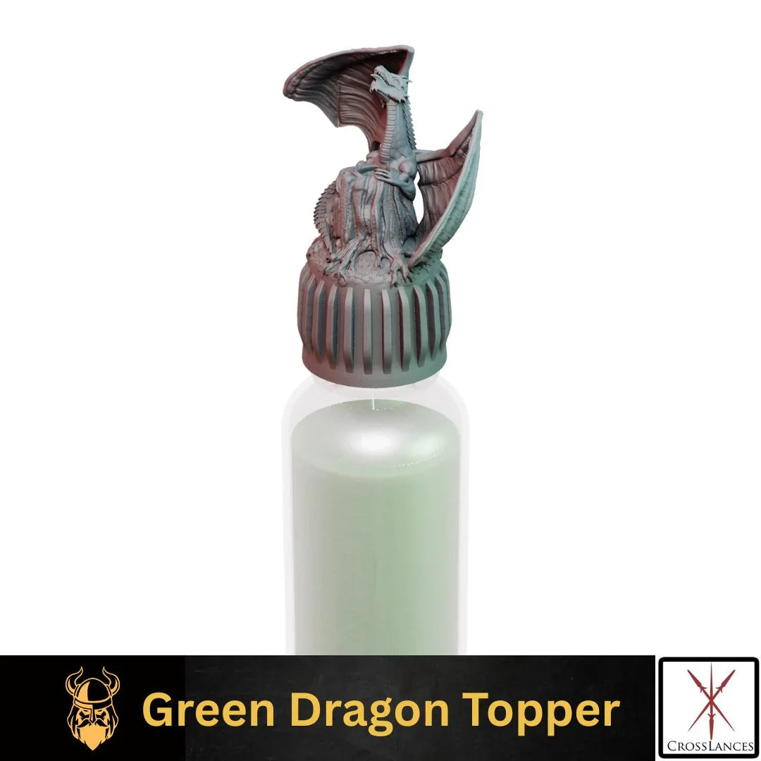Green Dragon Cap | 12K Resin Dropper Bottle Holder for Vallejo & Army Painter