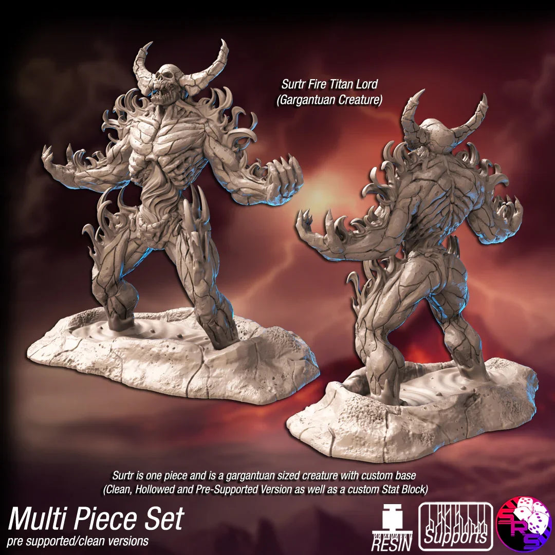 Surtr Demon Lord Miniature – 155mm D&D Boss, Warhammer Fantasy, Pathfinder RPG & Tabletop