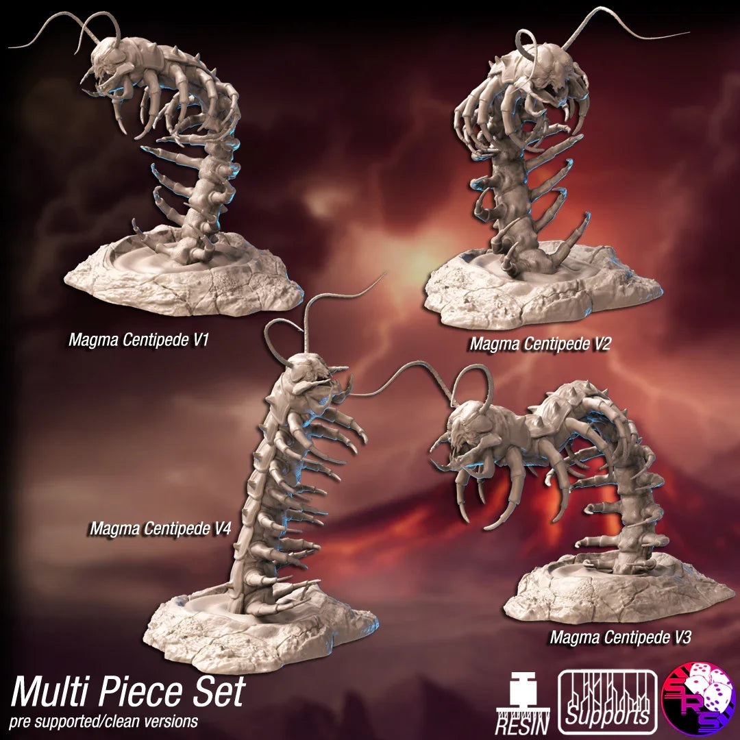 Fire Centipedes Set – 12K Resin D&D Miniatures (With Bases) for Warhammer, Pathfinder & RPGs