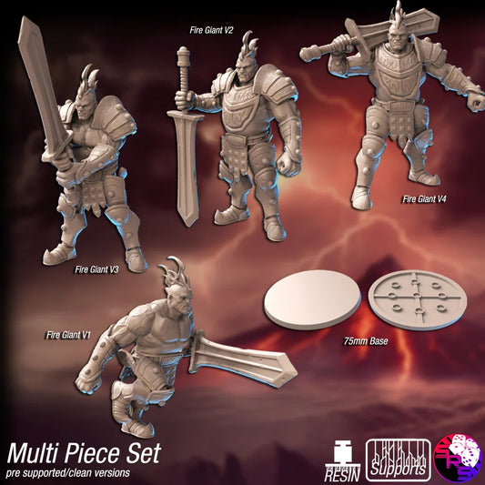 Fire Giant Warband Set – 12K Resin D&D Miniatures (With Bases) for Warhammer, Pathfinder & RPGs