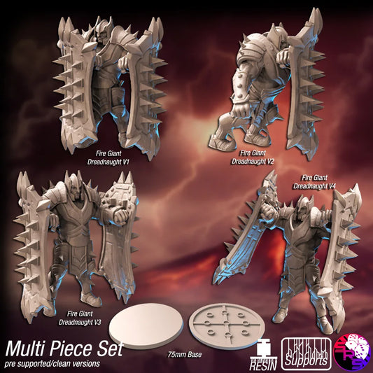 Fire Giant Dreadnoughts Set – 12K Resin Miniatures (With Bases) for D&D, Warhammer 40K & RPGs