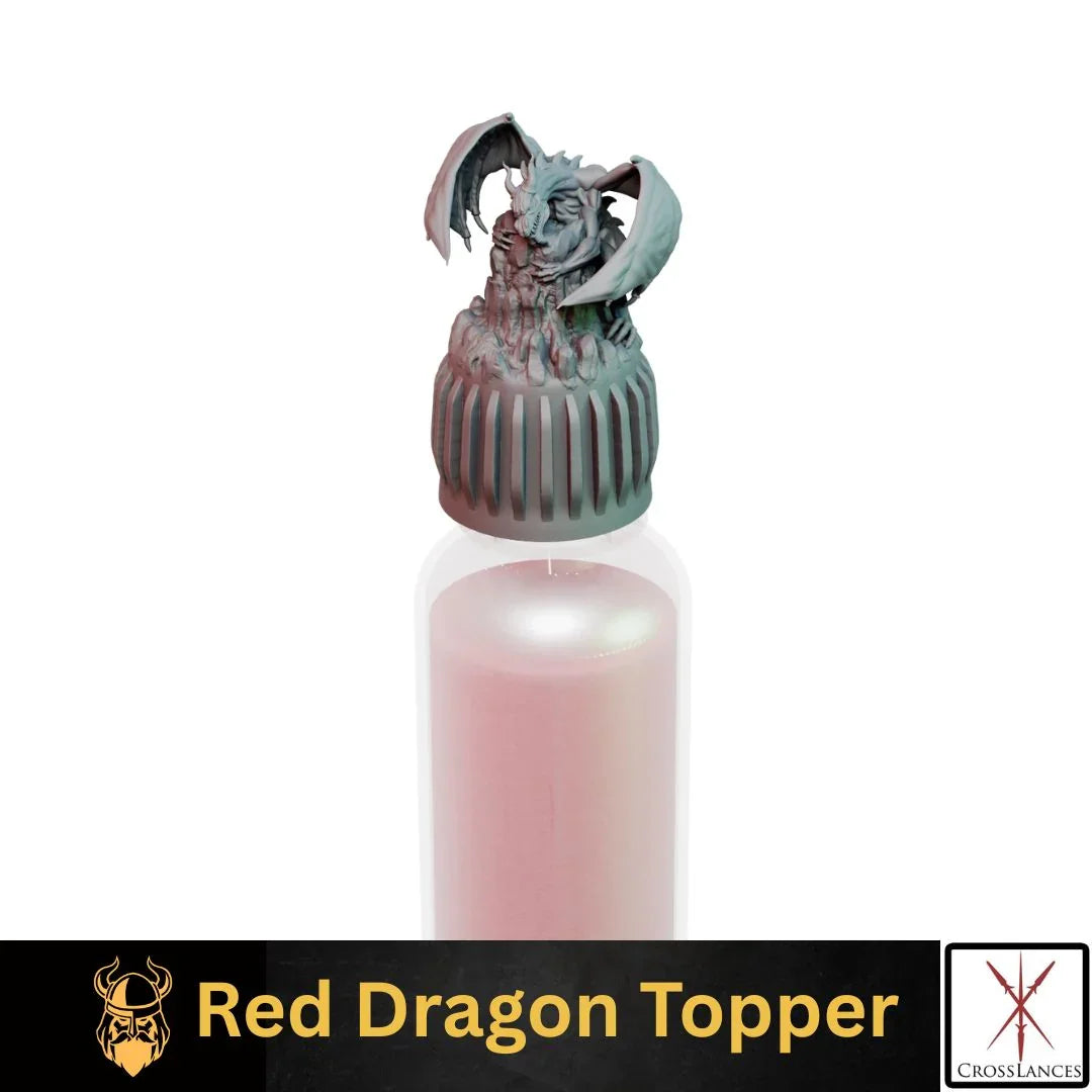 Red Dragon Cap | 12K Resin Dropper Bottle Holder for Vallejo & Army Painter