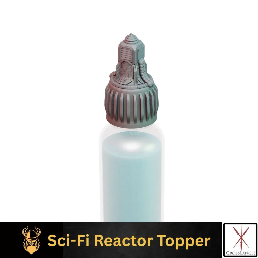 Sci-Fi Reactor Cap | 12K Resin Dropper Bottle Holder for Vallejo & Army Painter