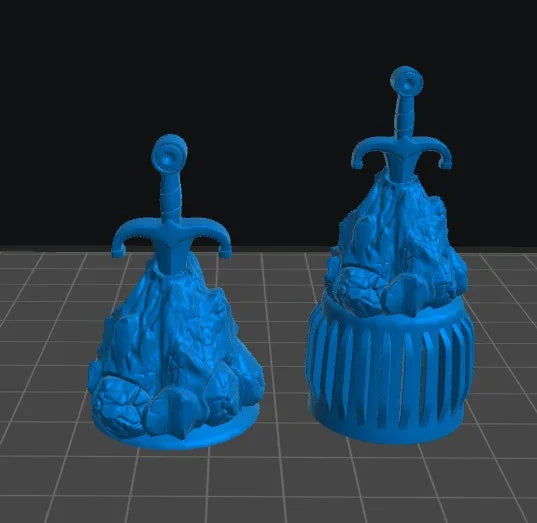 Sword in the Stone Cap | 12K Resin Dropper Bottle Holder for Vallejo & Army Painter