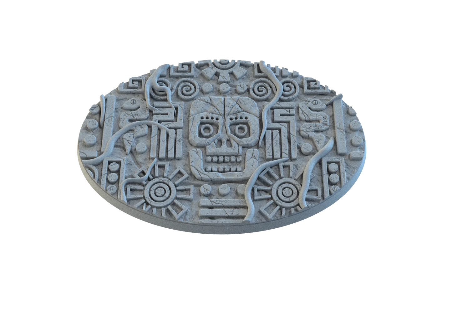 Aztec Oval Bases by SRS Studios | Masterpiece 12K Resin Foundations for Warhammer, AOS, D&D & More!