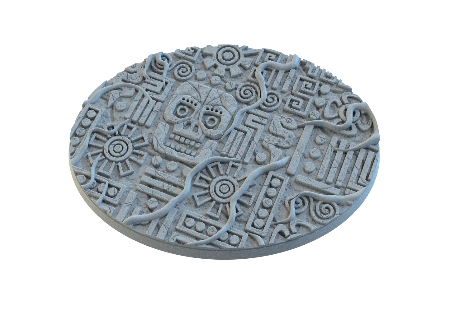 Aztec Oval Bases by SRS Studios | Masterpiece 12K Resin Foundations for Warhammer, AOS, D&D & More!
