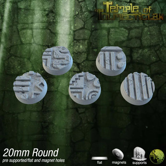 Aztec Circle Bases by SRS Studios | Masterpiece 12K Resin Foundations for Warhammer, AOS, D&D & More!