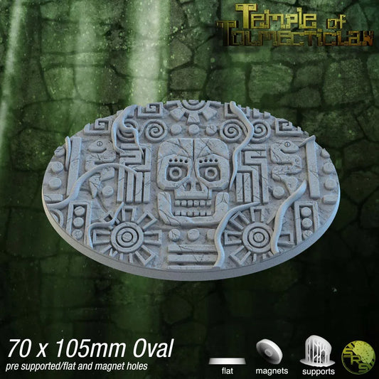 Aztec Oval Bases by SRS Studios | Masterpiece 12K Resin Foundations for Warhammer, AOS, D&D & More!