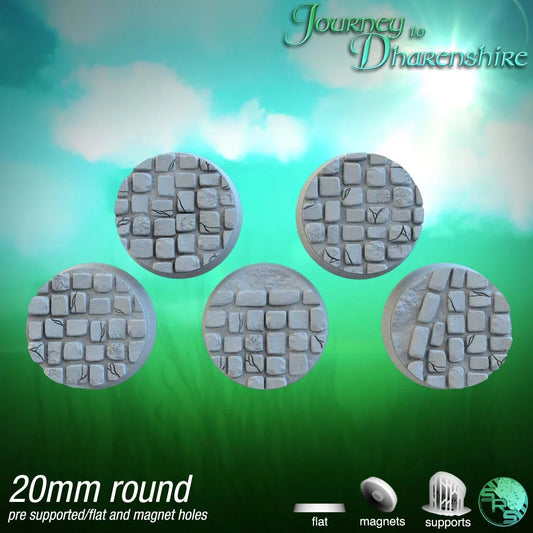 Cobblestone Circle Bases – 12K Resin Base Set for Warhammer, D&D & Tabletop Wargames