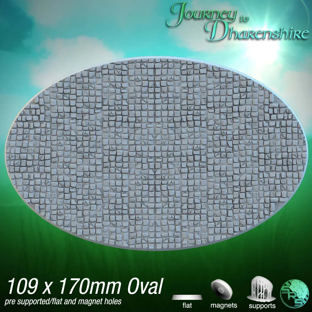 Cobblestone Oval Bases – 12K Resin Base Set for Warhammer, D&D & Tabletop Wargames