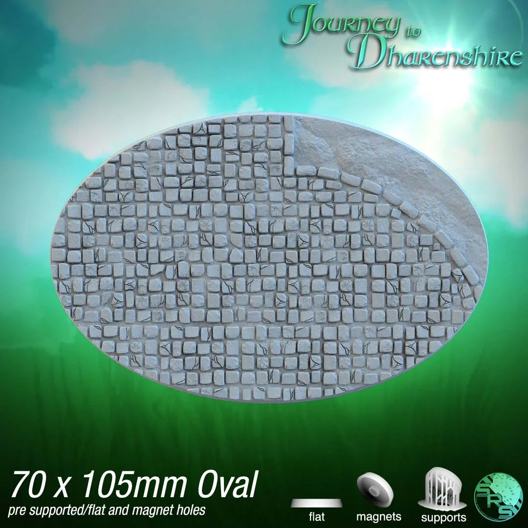 Cobblestone Oval Bases – 12K Resin Base Set for Warhammer, D&D & Tabletop Wargames
