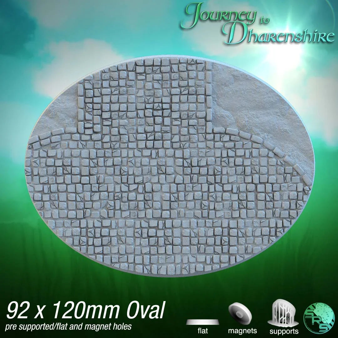Cobblestone Oval Bases – 12K Resin Base Set for Warhammer, D&D & Tabletop Wargames