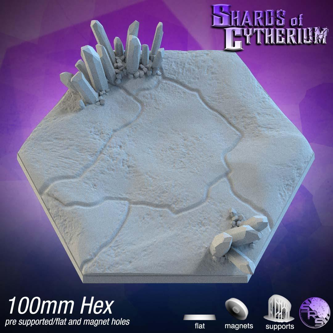 Crystal Hex Bases – Premium 12K Resin Fantasy/Sci-Fi Bases for Tabletop Gaming