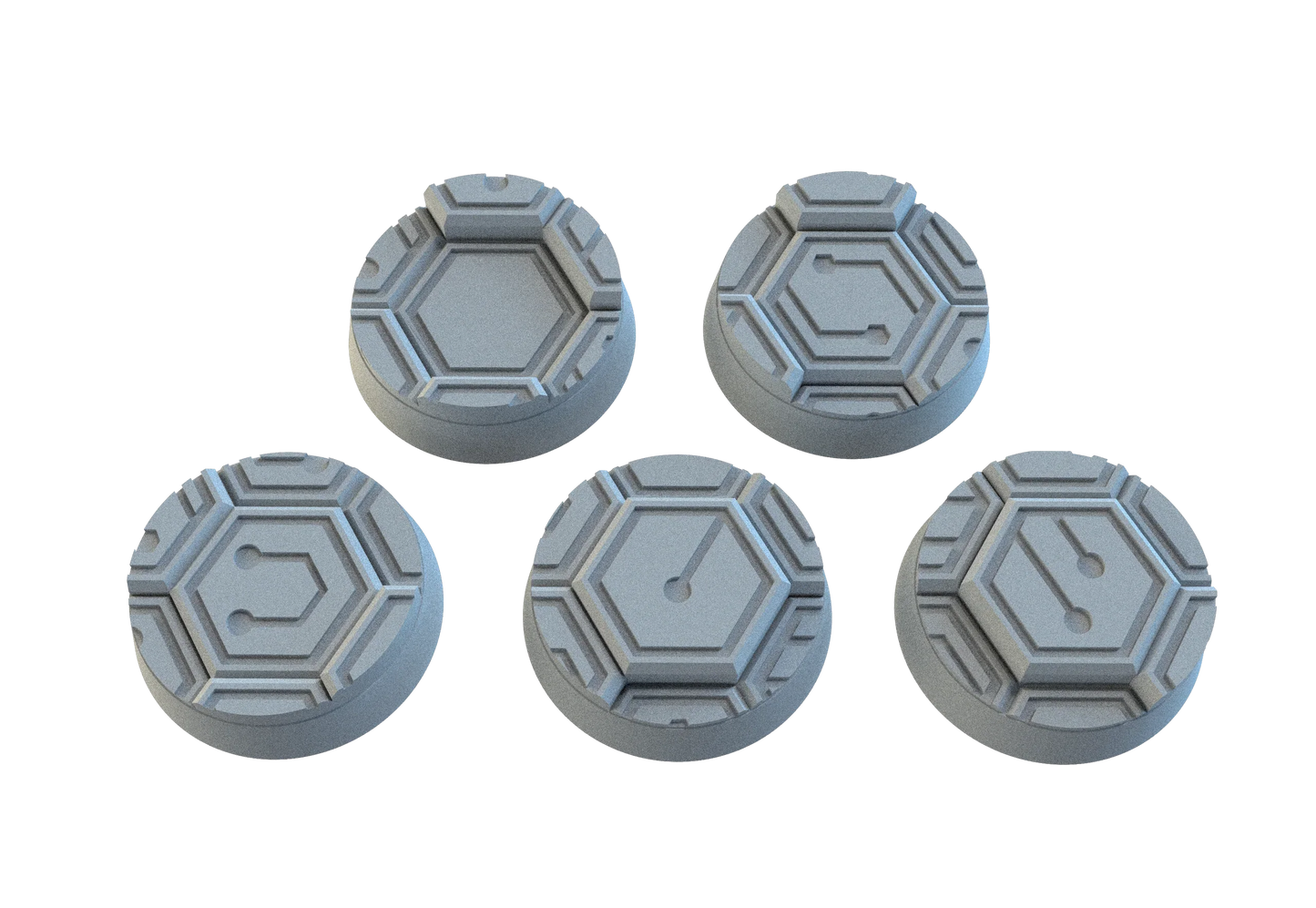 Cyberhex Circle Resin Bases | Futuristic 12K Tech Bases for Necromunda, Warhammer 40k & Sci-Fi