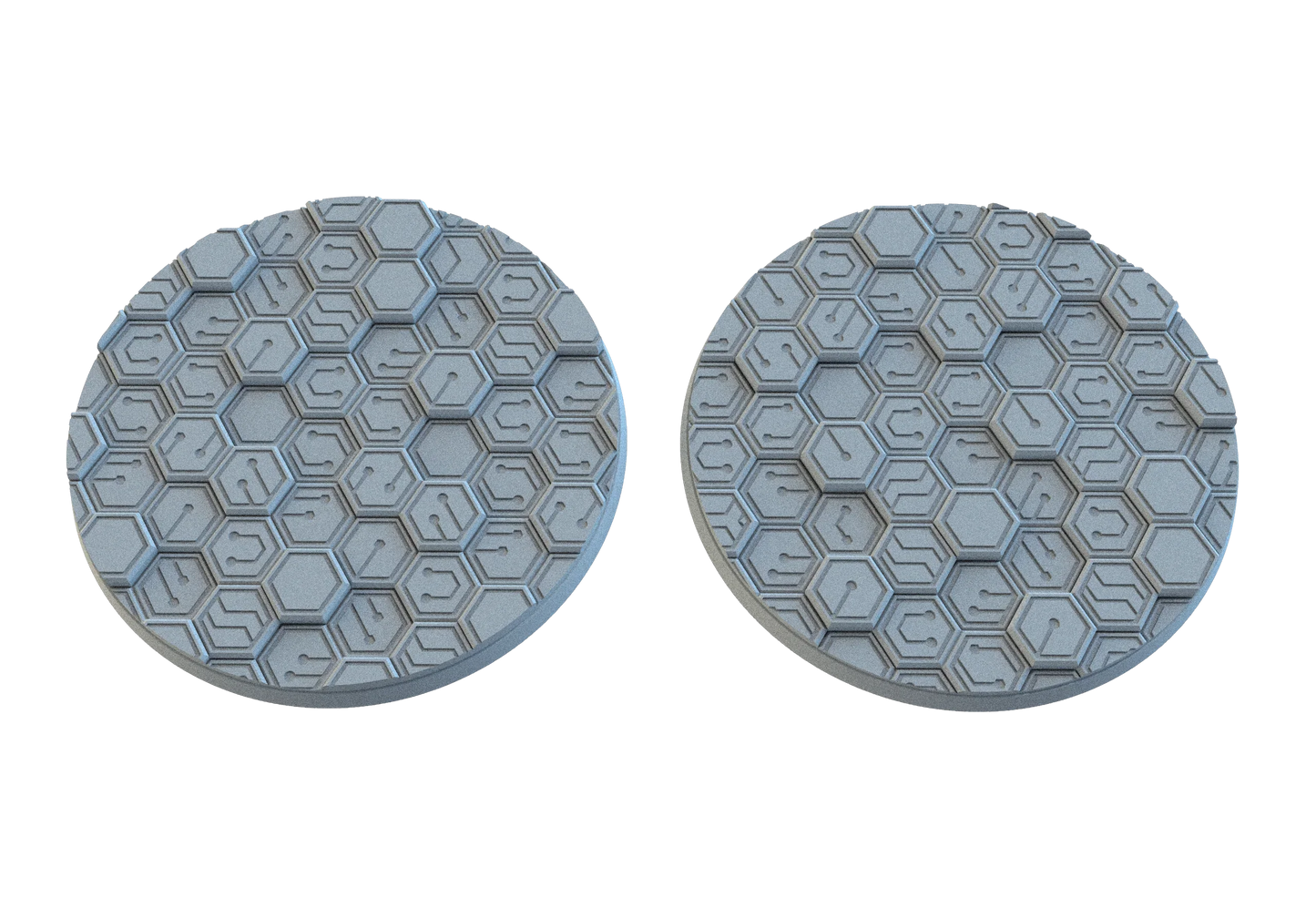 Cyberhex Circle Resin Bases | Futuristic 12K Tech Bases for Necromunda, Warhammer 40k & Sci-Fi