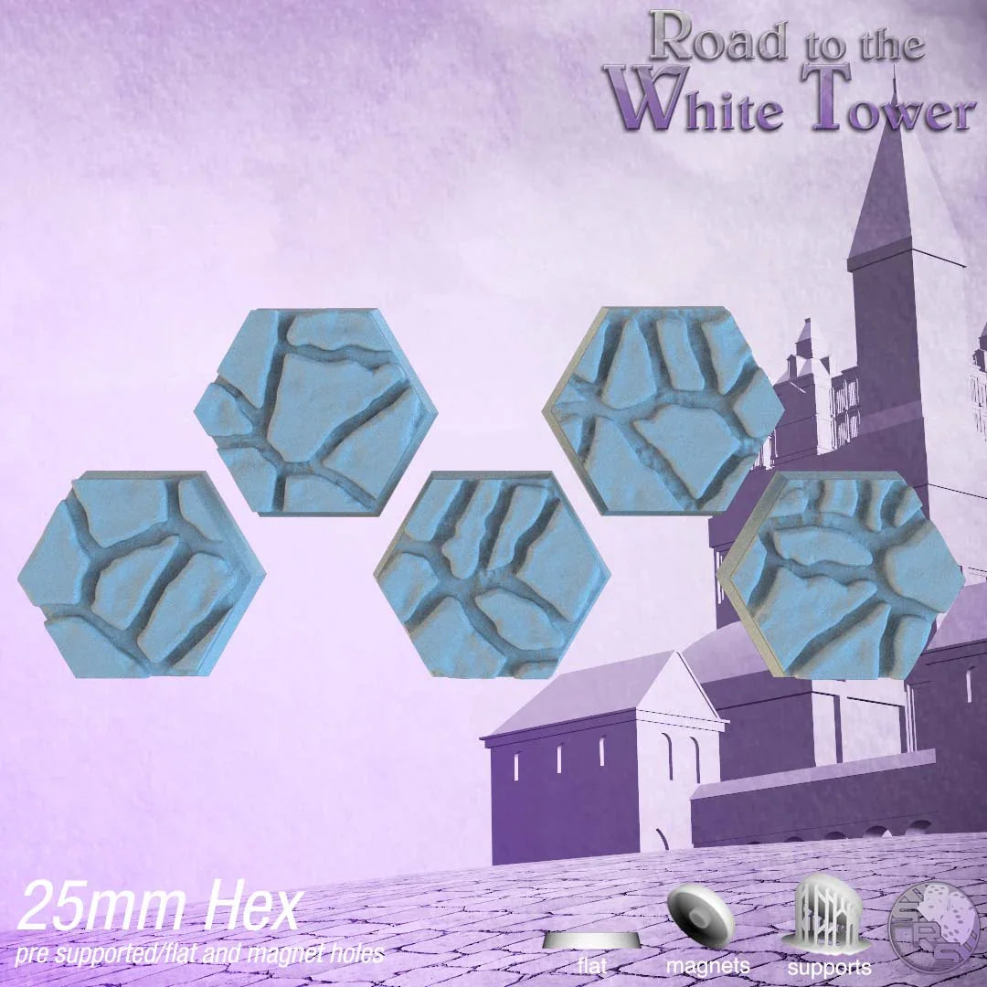 Flagstone Hex Resin Bases | Classic Castle Stone for D&D, Warhammer & RPGs