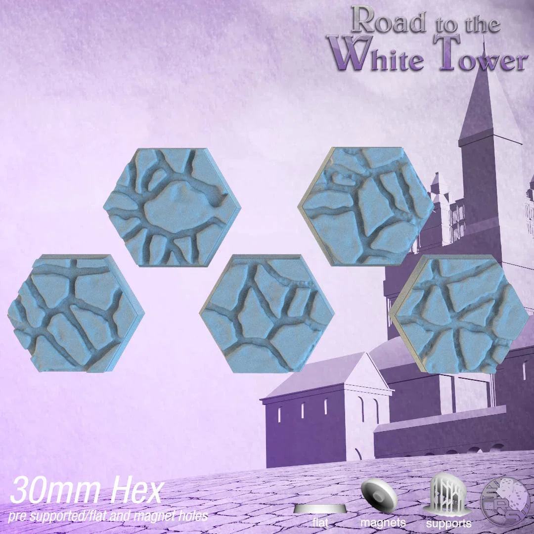 Flagstone Hex Resin Bases | Classic Castle Stone for D&D, Warhammer & RPGs