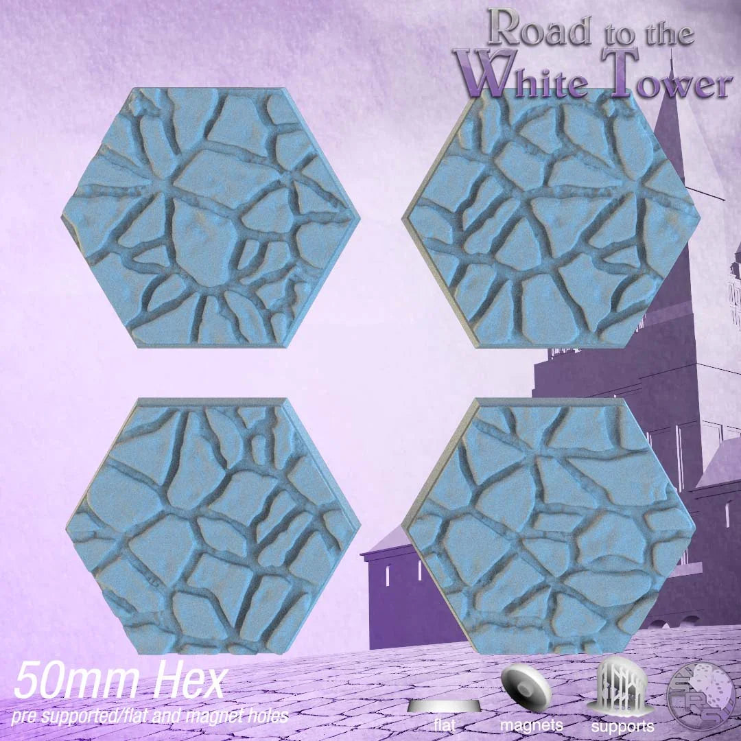Flagstone Hex Resin Bases | Classic Castle Stone for D&D, Warhammer & RPGs