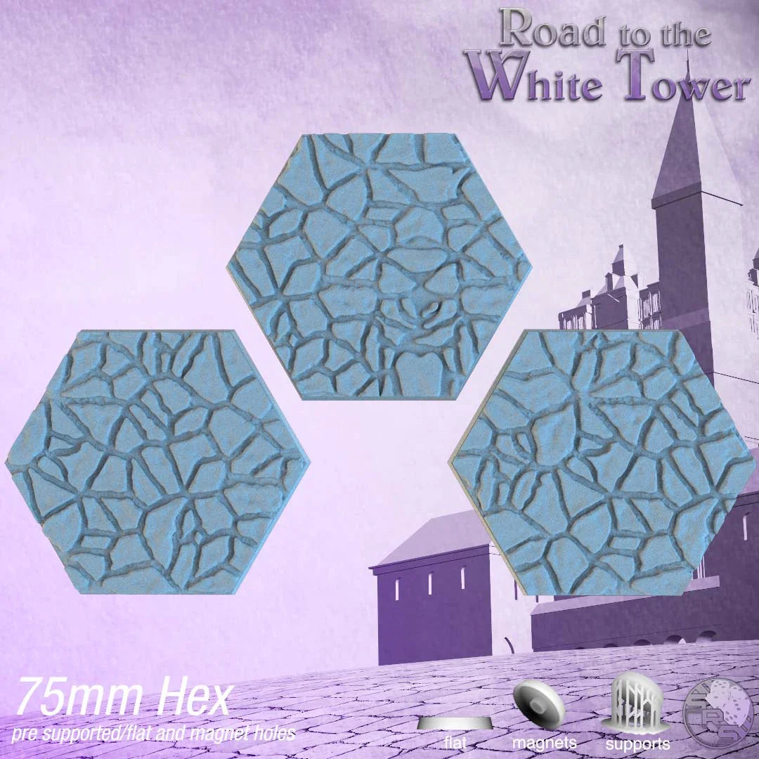 Flagstone Hex Resin Bases | Classic Castle Stone for D&D, Warhammer & RPGs