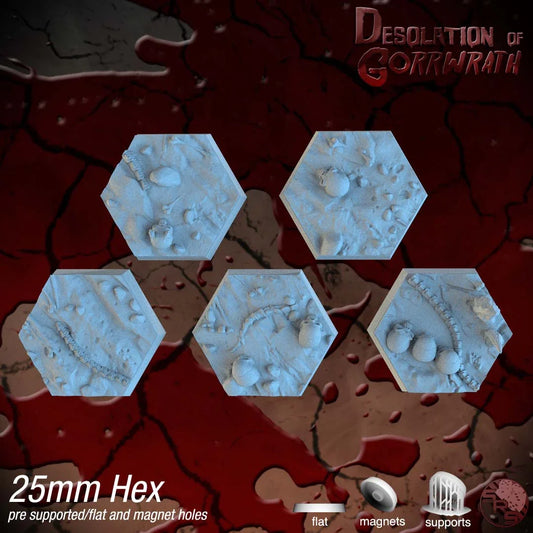Hellscape Resin Hex Bases | Skulls & Spines for Khorne, Demons, D&D