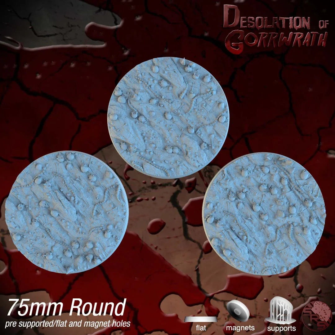 Hellscape Resin Circle Bases | Skulls & Spines for Khorne, Demons, D&D