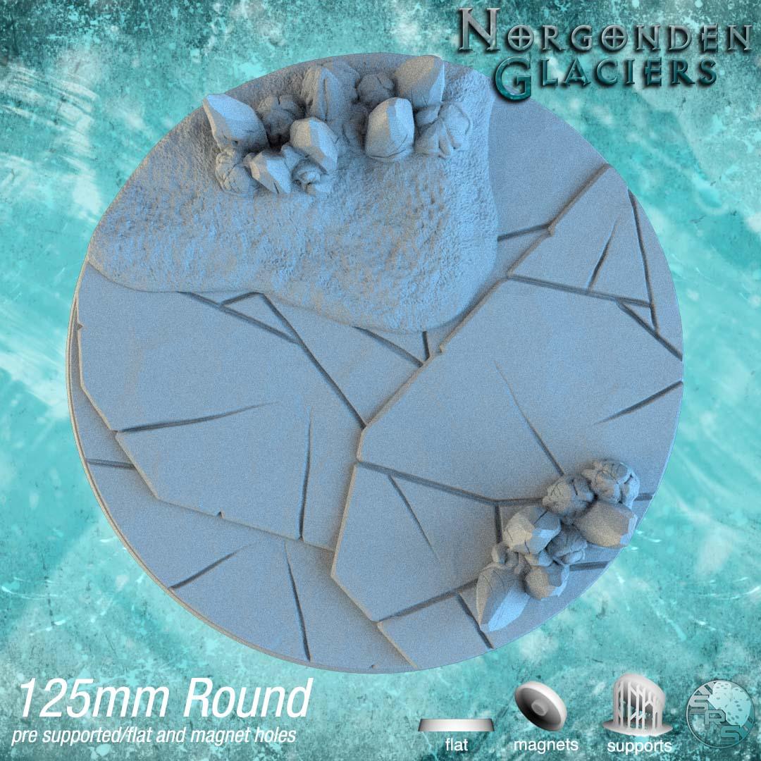 Ice & Snow Circle Resin Bases | Frozen Wasteland for Warhammer, D&D, Wargaming