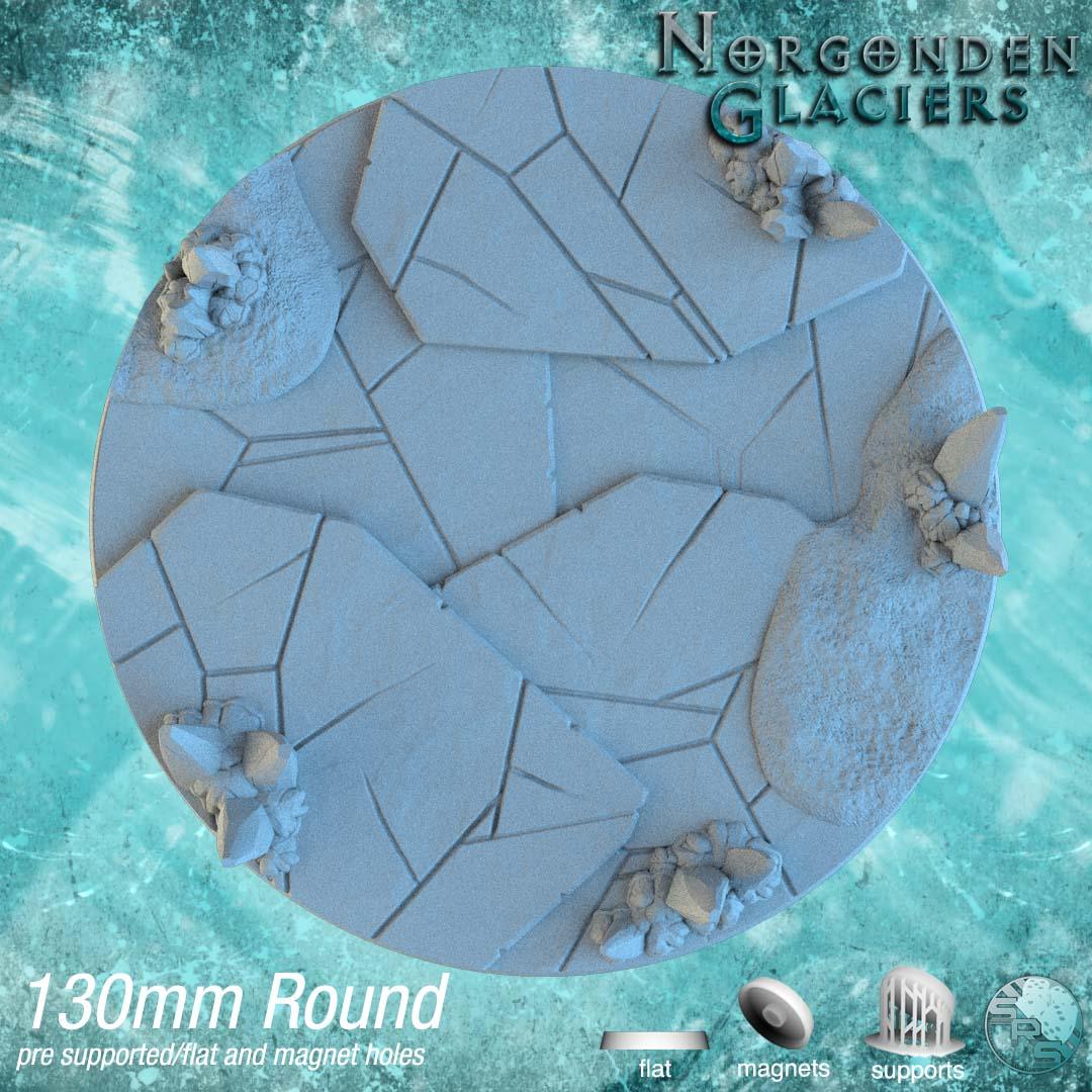 Ice & Snow Circle Resin Bases | Frozen Wasteland for Warhammer, D&D, Wargaming