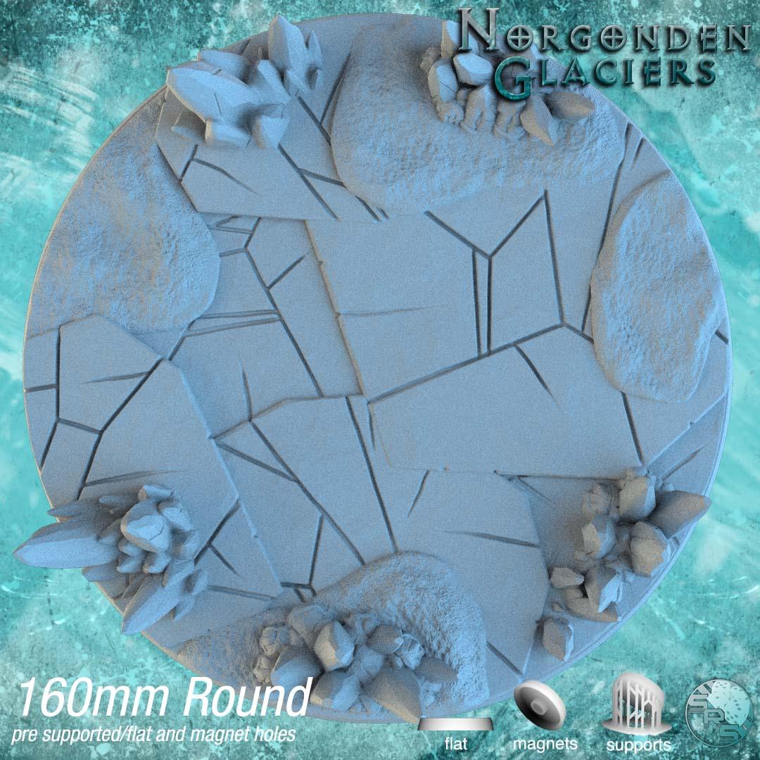 Ice & Snow Circle Resin Bases | Frozen Wasteland for Warhammer, D&D, Wargaming