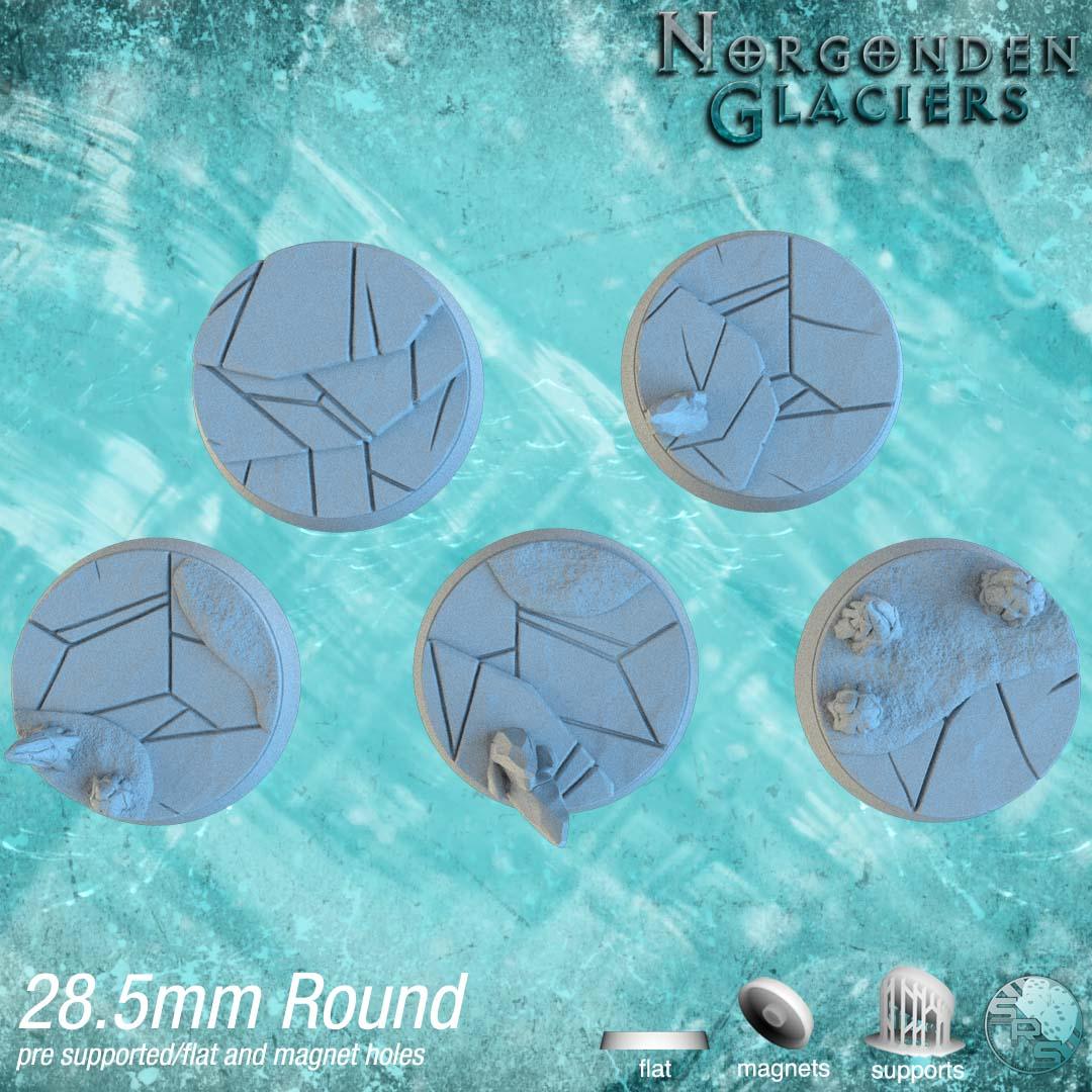 Ice & Snow Circle Resin Bases | Frozen Wasteland for Warhammer, D&D, Wargaming