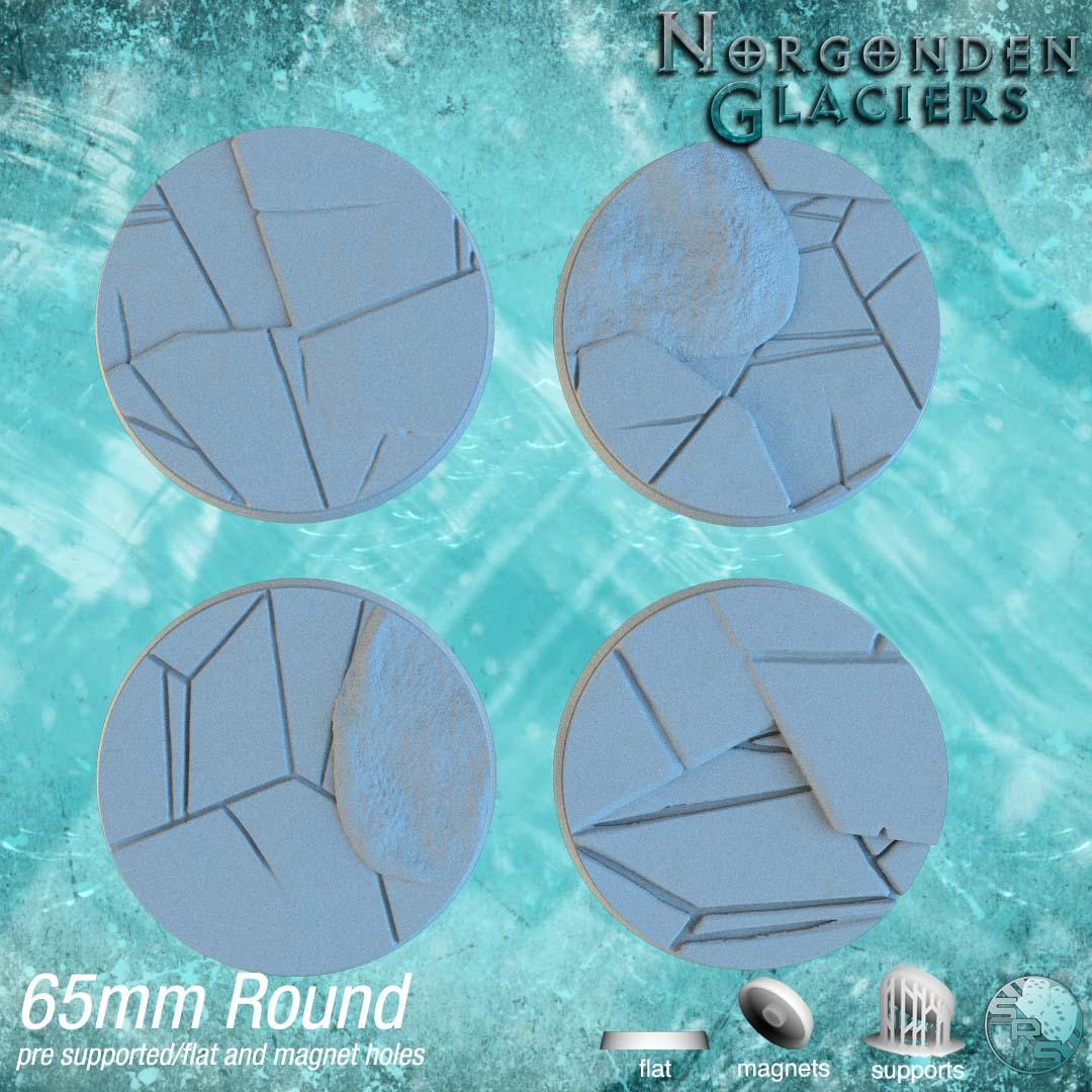 Ice & Snow Circle Resin Bases | Frozen Wasteland for Warhammer, D&D, Wargaming