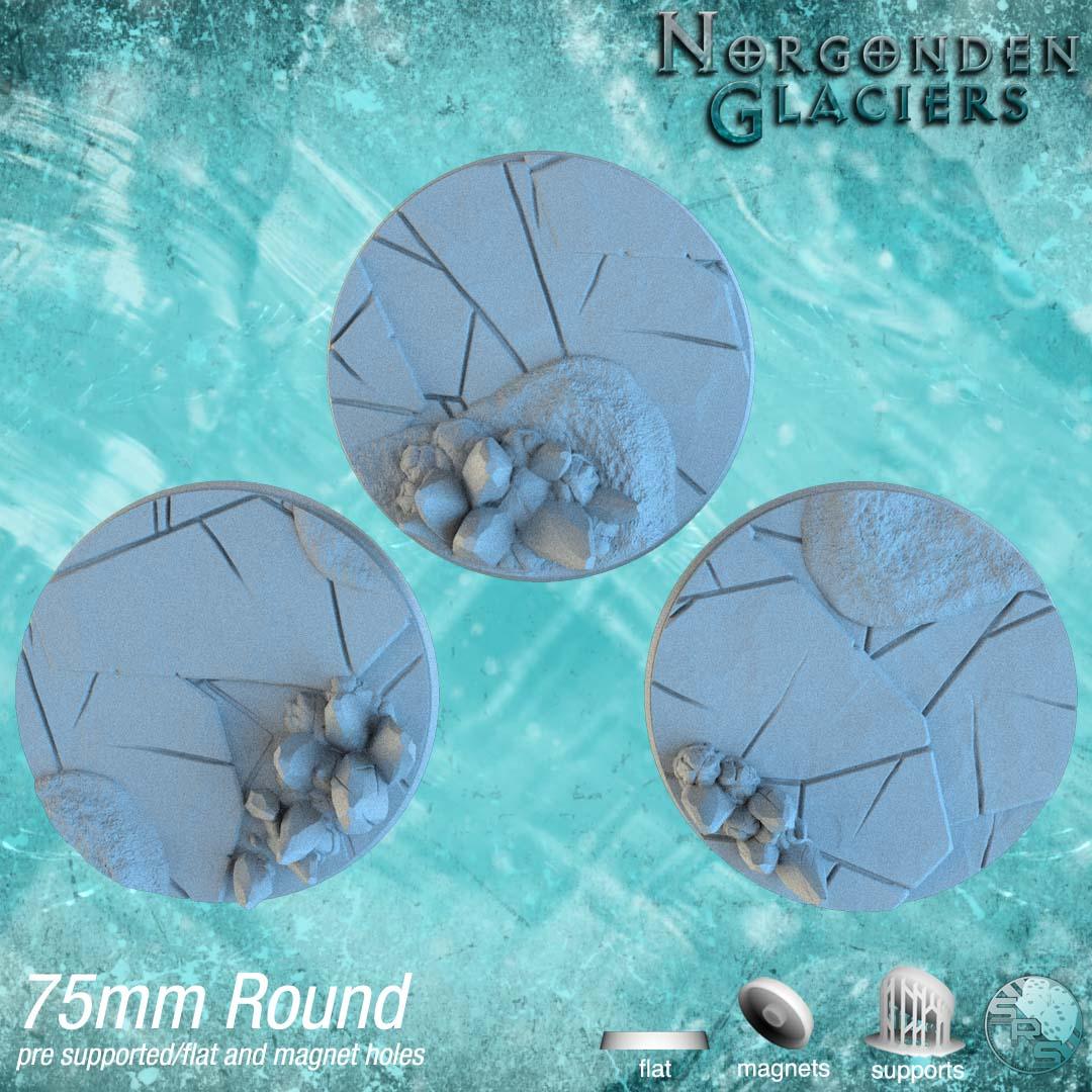 Ice & Snow Circle Resin Bases | Frozen Wasteland for Warhammer, D&D, Wargaming