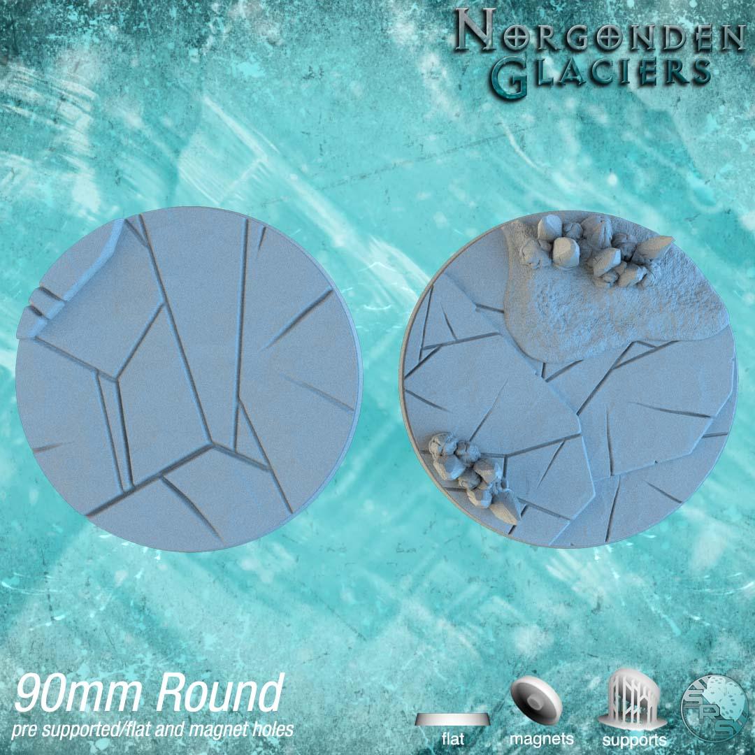 Ice & Snow Circle Resin Bases | Frozen Wasteland for Warhammer, D&D, Wargaming