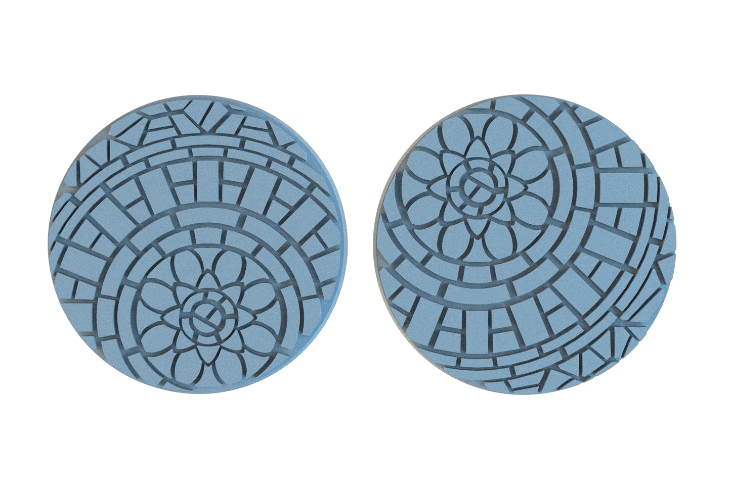 Mosaic Tile Circle Resin Bases | Ancient Artistry for Warhammer, D&D, Wargaming