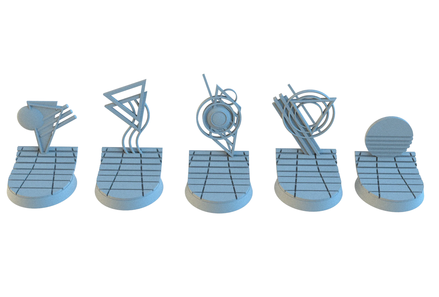 Retrowave Circle Resin Bases | Neon Grid for Cyberpunk, 40k, Wargaming