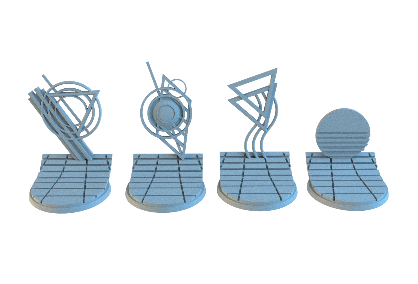 Retrowave Circle Resin Bases | Neon Grid for Cyberpunk, 40k, Wargaming