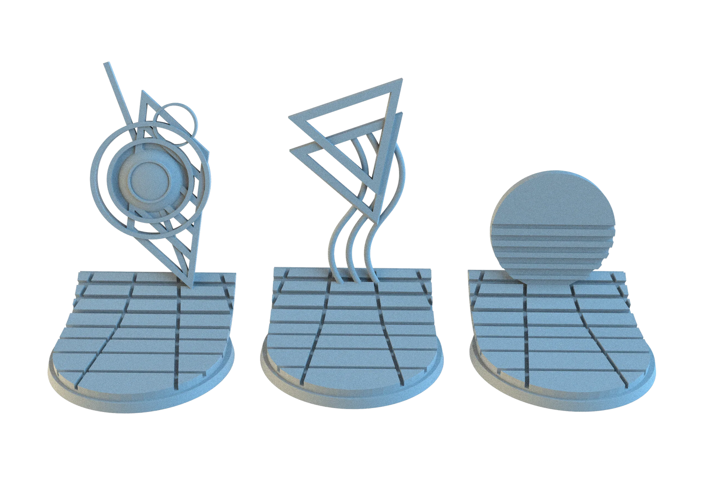 Retrowave Circle Resin Bases | Neon Grid for Cyberpunk, 40k, Wargaming
