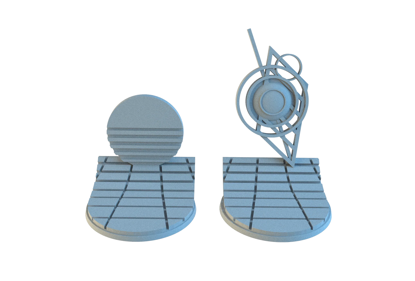 Retrowave Circle Resin Bases | Neon Grid for Cyberpunk, 40k, Wargaming