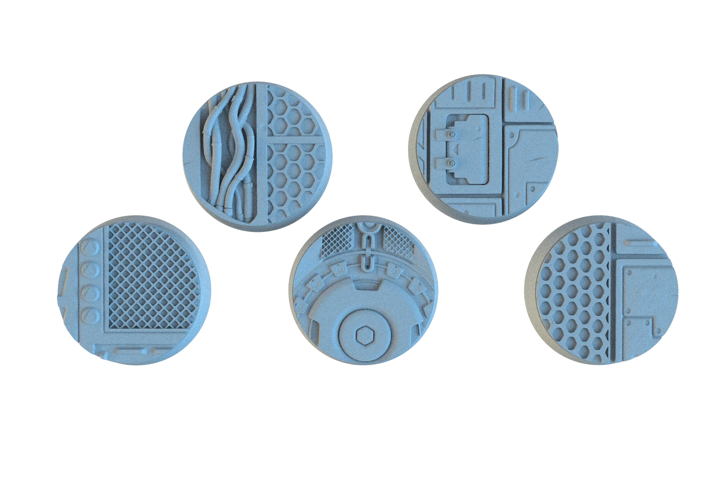 Sci-Fi Circle Resin Bases | Tech Deck for 40k, Necromunda, Star Wars