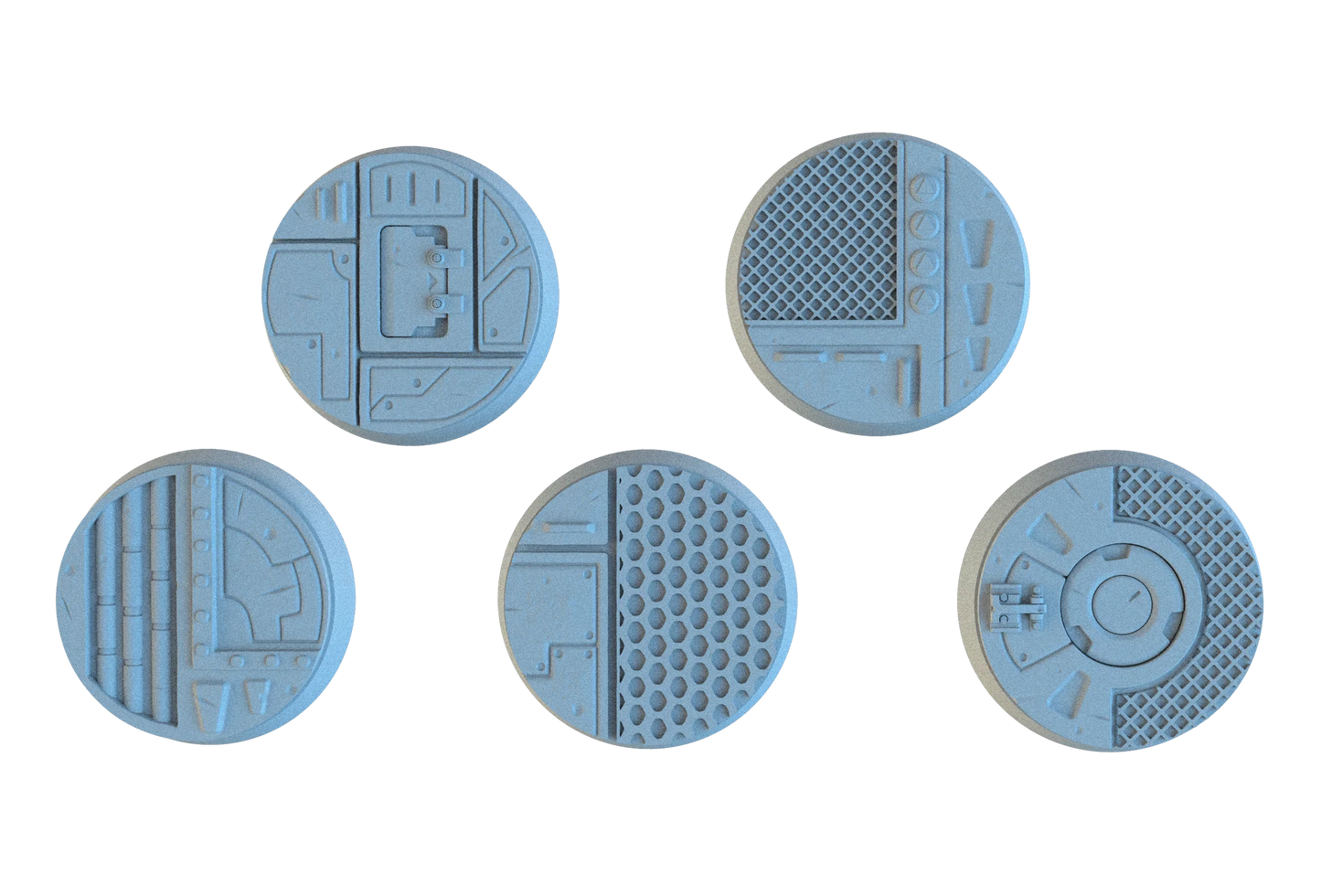 Sci-Fi Circle Resin Bases | Tech Deck for 40k, Necromunda, Star Wars