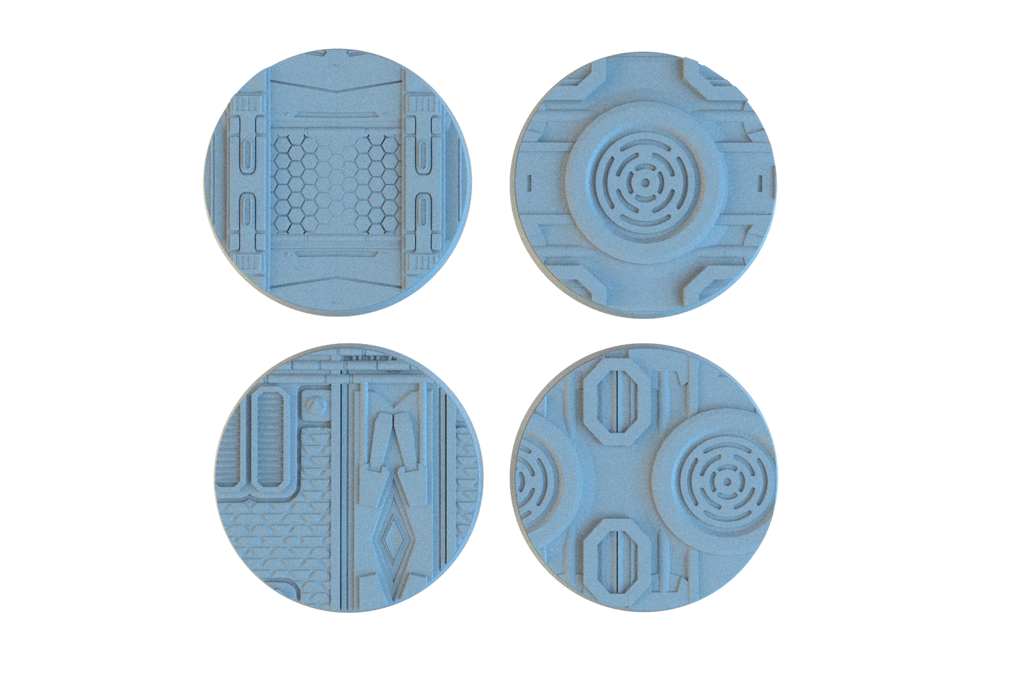 Sci-Fi Circle Resin Bases | Tech Deck for 40k, Necromunda, Star Wars