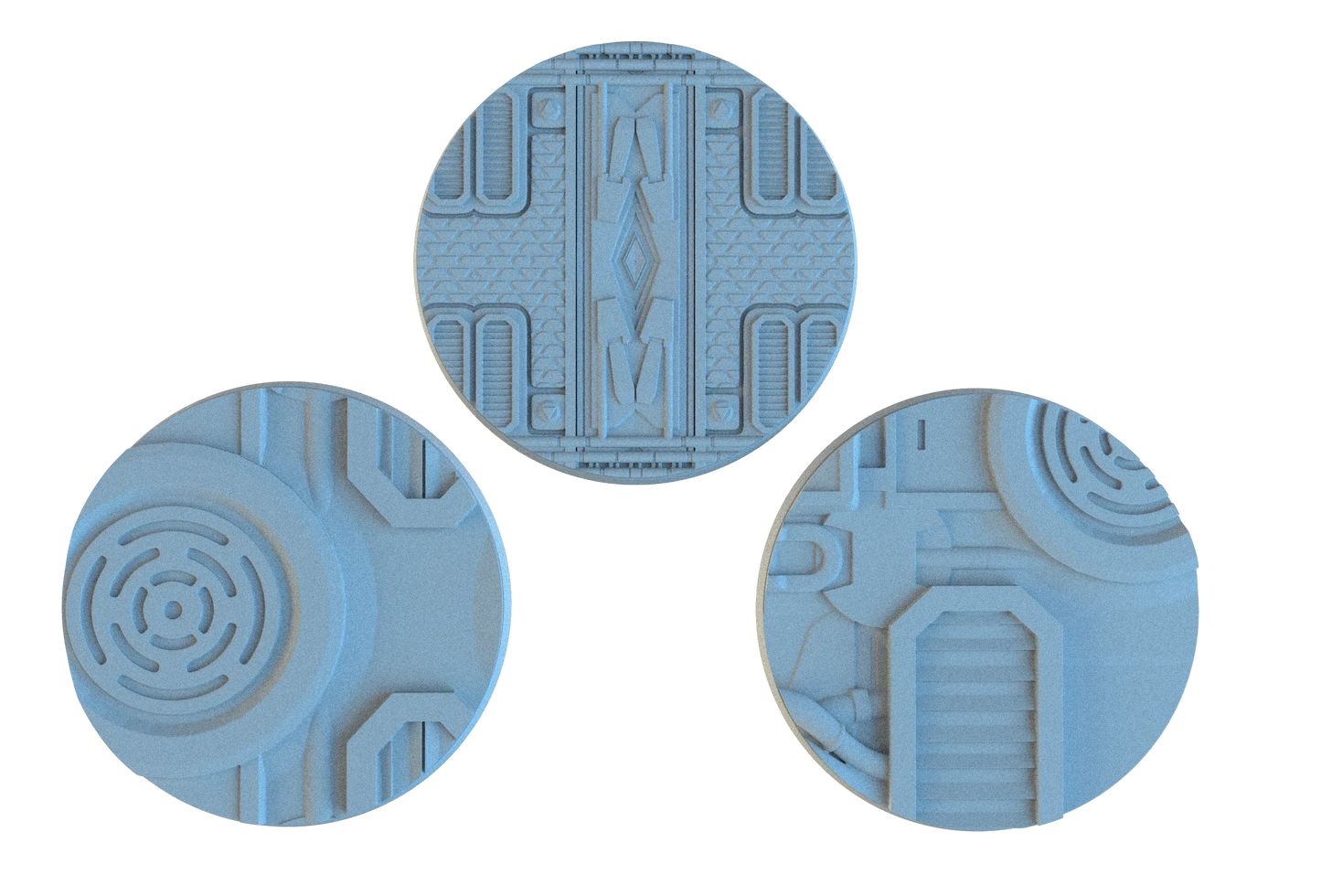 Sci-Fi Circle Resin Bases | Tech Deck for 40k, Necromunda, Star Wars