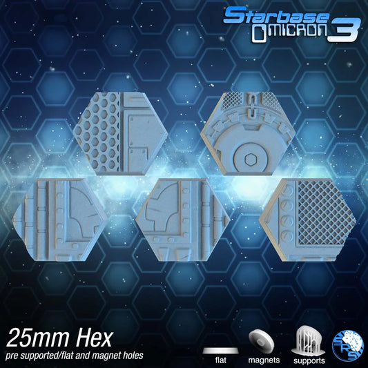 Sci-Fi Hex Resin Bases | Tech Deck for 40k, Necromunda, Star Wars