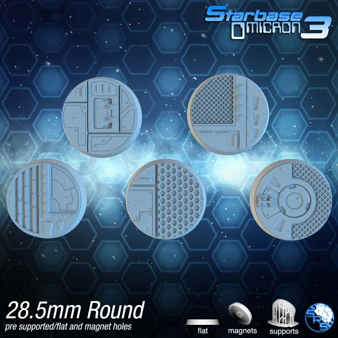Sci-Fi Circle Resin Bases | Tech Deck for 40k, Necromunda, Star Wars