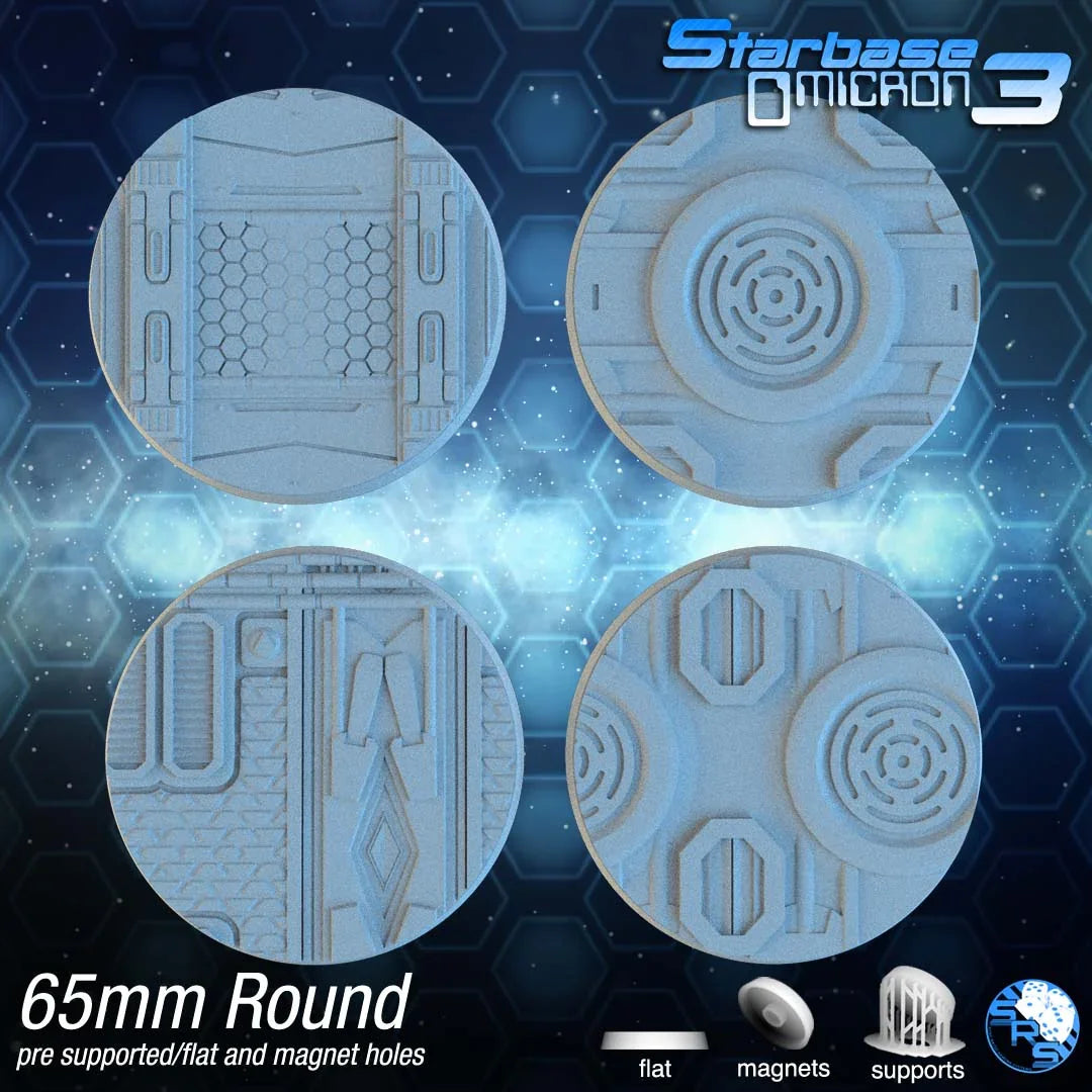 Sci-Fi Circle Resin Bases | Tech Deck for 40k, Necromunda, Star Wars