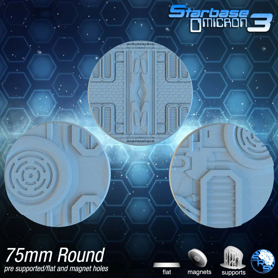 Sci-Fi Circle Resin Bases | Tech Deck for 40k, Necromunda, Star Wars