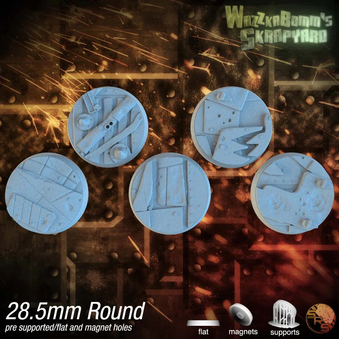 Scrap Junk Circle Resin Bases | Junkyard for Orks, Necromunda, 40k